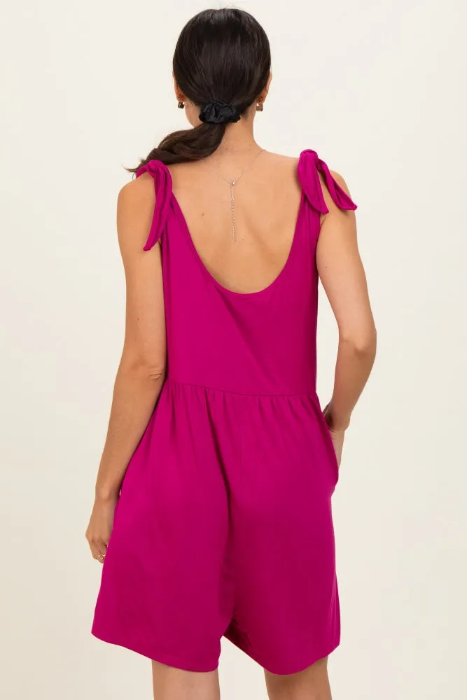 Magenta Knot Strap Romper sold by Pinkblush product image thumbnail 3
