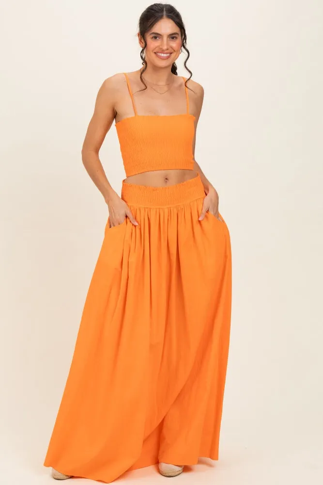 Orange Smocked Tank Maxi Skirt Set sold by Pinkblush product image thumbnail 2