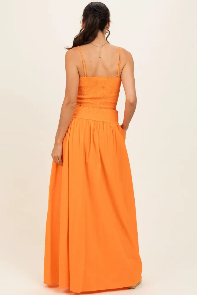 Orange Smocked Tank Maxi Skirt Set sold by Pinkblush product image thumbnail 3