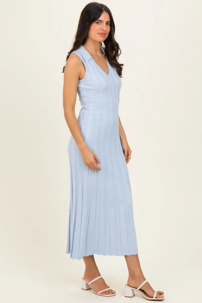 Sky Knit Collared Sleeveless Maxi Dress sold by Pinkblush product image thumbnail 2