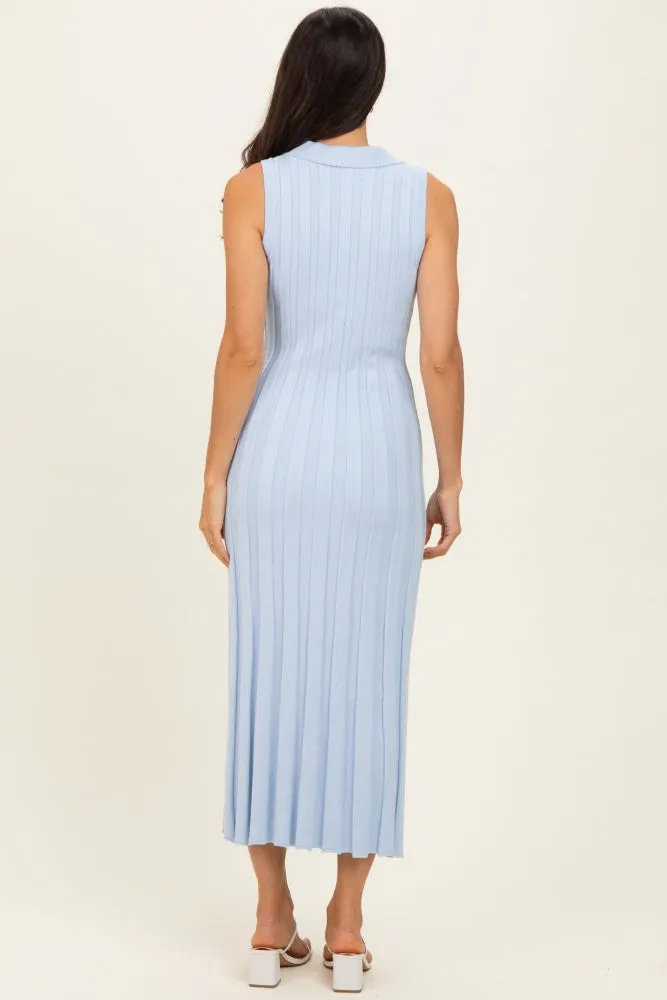 Sky Knit Collared Sleeveless Maxi Dress sold by Pinkblush product image thumbnail 3