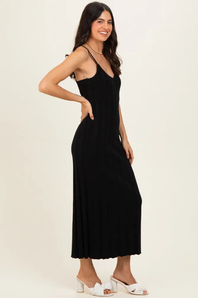 Black Rib Knit Sleeveless Maxi Dress sold by Pinkblush product image thumbnail 2