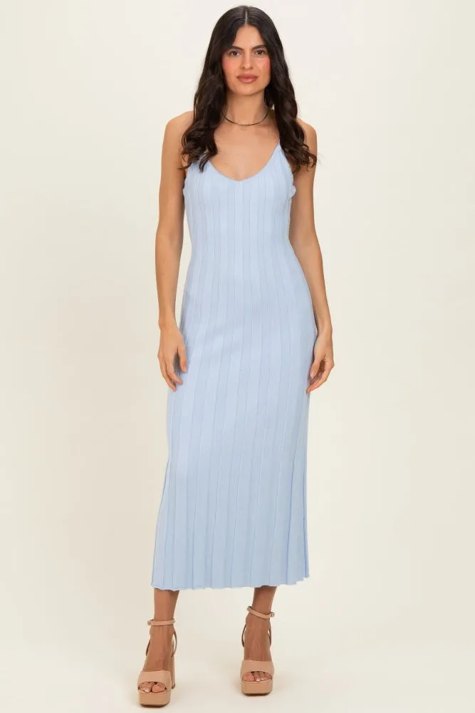 Sky Rib Knit Sleeveless Maxi Dress sold by Pinkblush