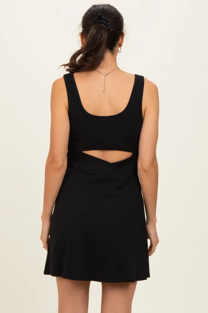 Black Ribbed Active Romper Dress sold by Pinkblush product image thumbnail 5