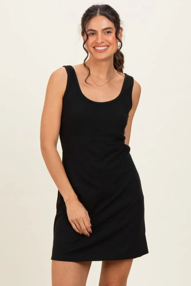 Black Ribbed Active Romper Dress sold by Pinkblush product image thumbnail 2