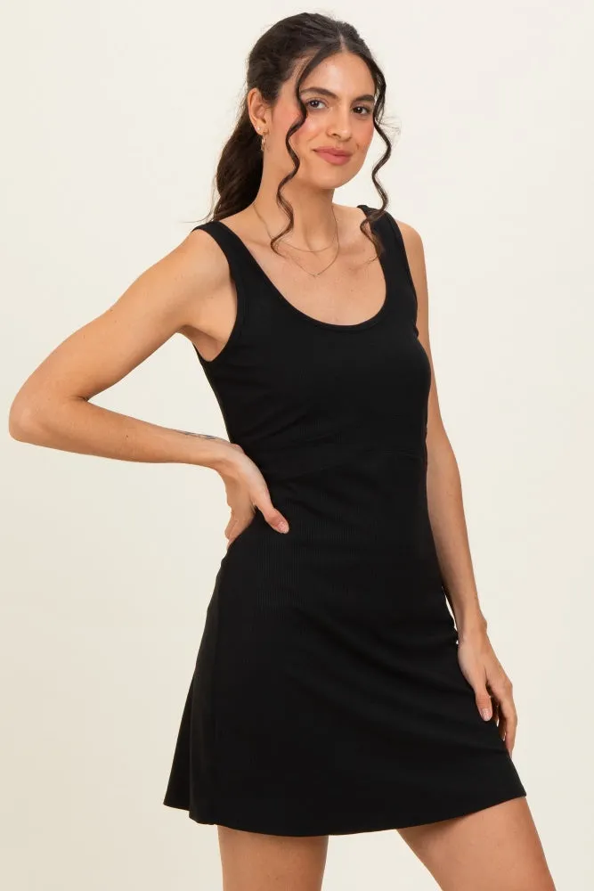 Black Ribbed Active Romper Dress sold by Pinkblush product image thumbnail 3