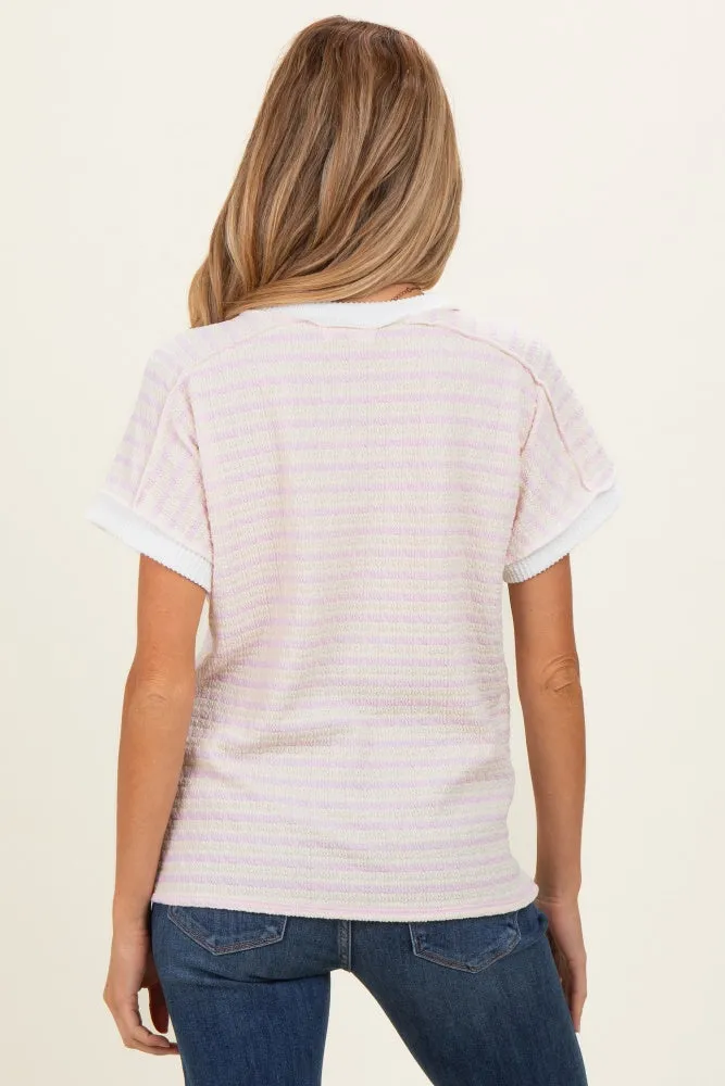 Blush Striped Knit Short Sleeve Maternity Top sold by Pinkblush product image thumbnail 4