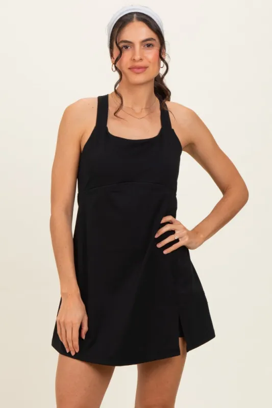 Black Racerback Active Romper Dress made by Hello MIZ