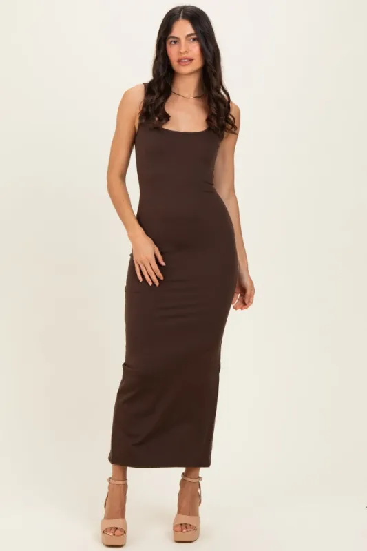 Fudge Low Back Square Neck Maxi Dress made by Pinkblush