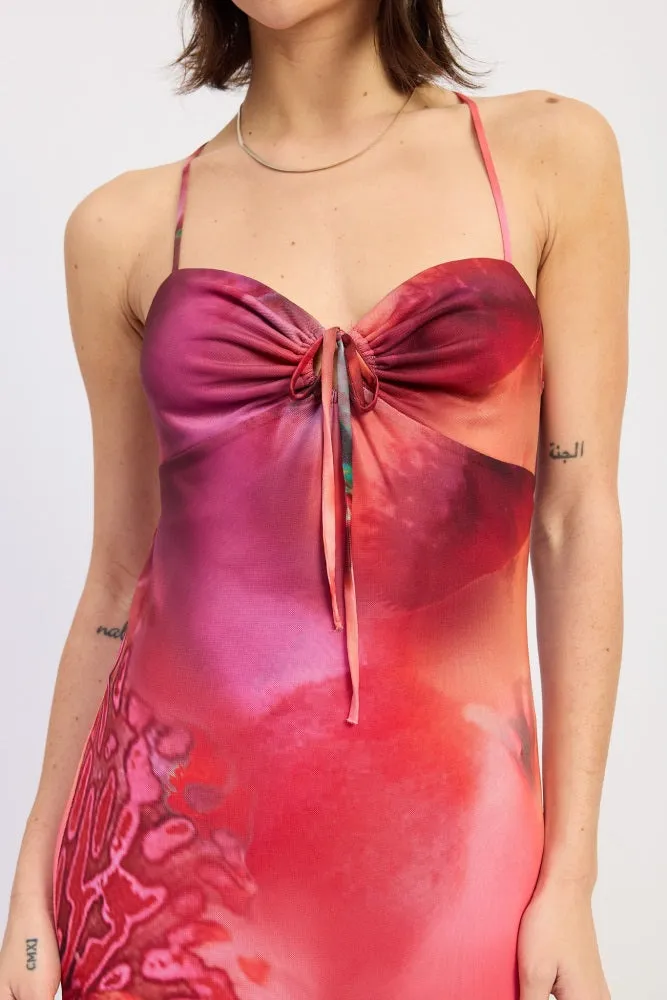 Pink Printed Crisscross Back Maxi Dress sold by Pinkblush product image thumbnail 5
