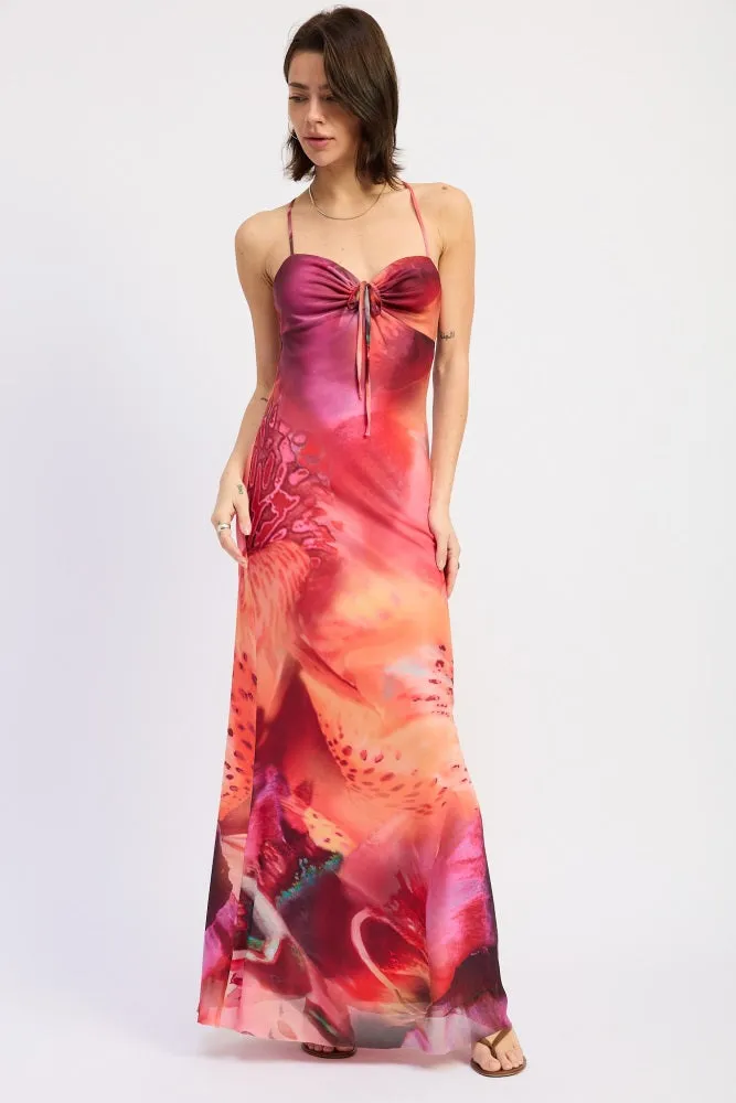 Pink Printed Crisscross Back Maxi Dress sold by Pinkblush product image thumbnail 2