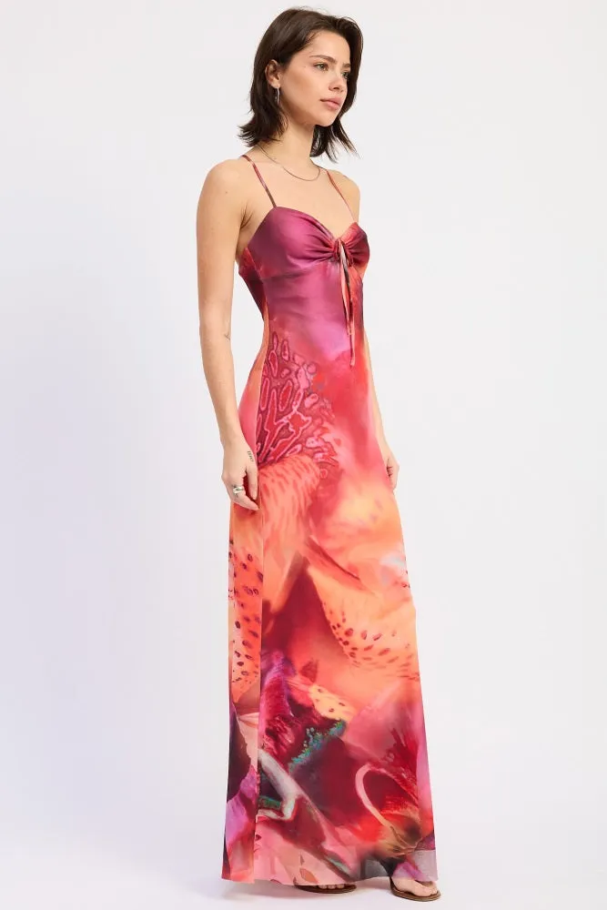 Pink Printed Crisscross Back Maxi Dress sold by Pinkblush product image thumbnail 3