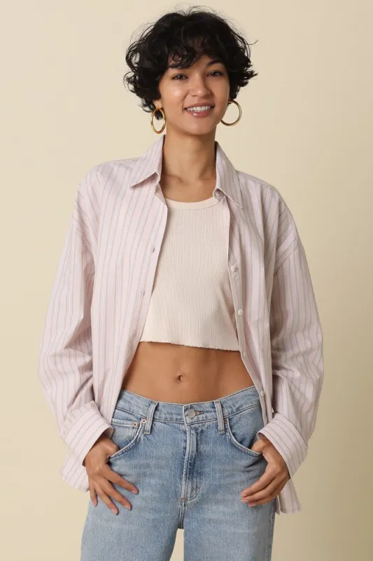 Mocha Stripe Striped Button-Down Shirt made by Olivaceous