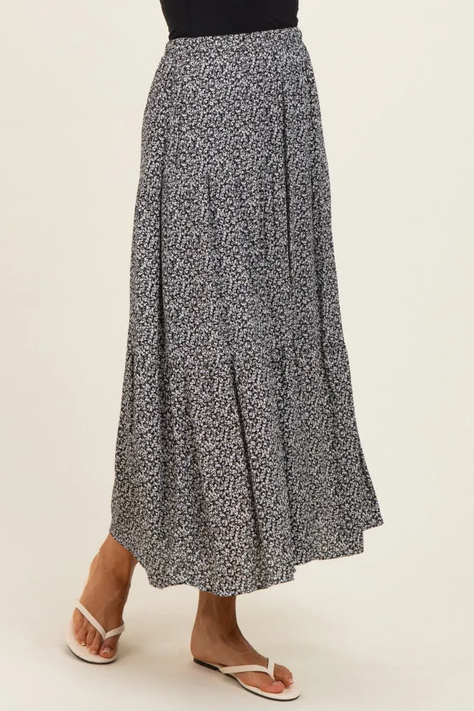 Black Floral Maxi Skirt sold by Pinkblush product image thumbnail 3