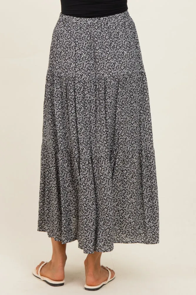 Black Floral Maxi Skirt sold by Pinkblush product image thumbnail 4