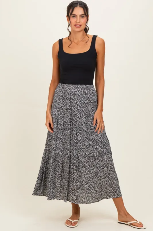 Black Floral Maxi Skirt made by Chris & Carol