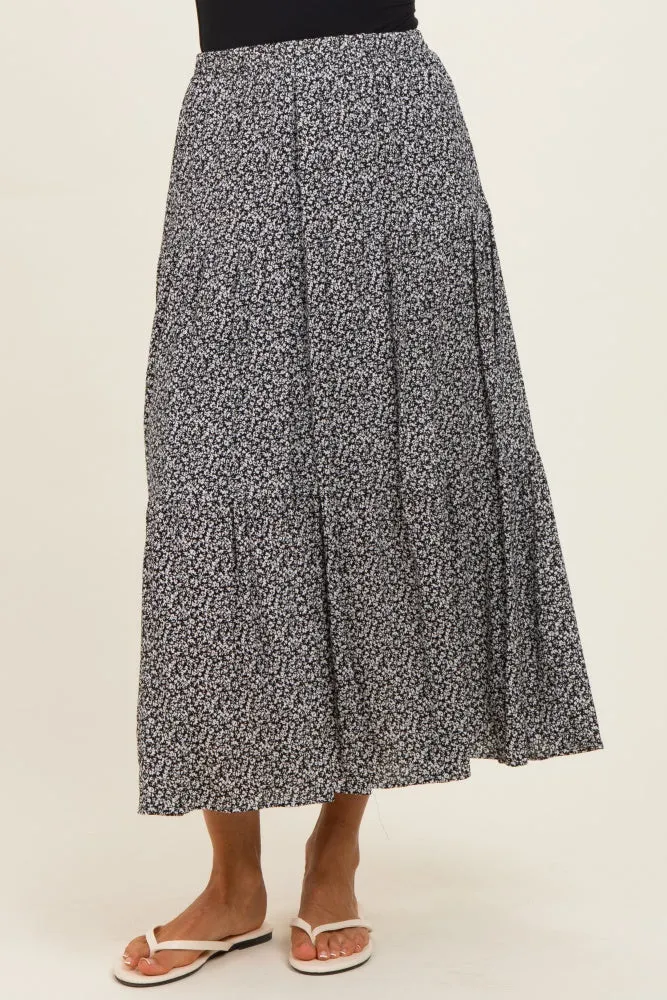 Black Floral Maxi Skirt sold by Pinkblush product image thumbnail 2