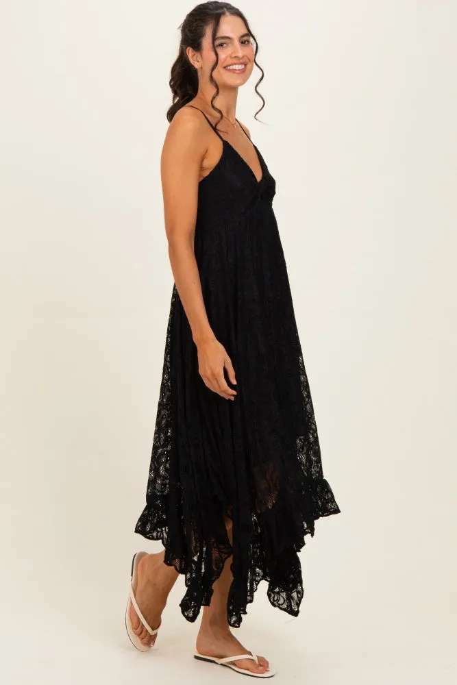 Black Twist Front Lace Maxi Dress sold by Pinkblush product image thumbnail 2