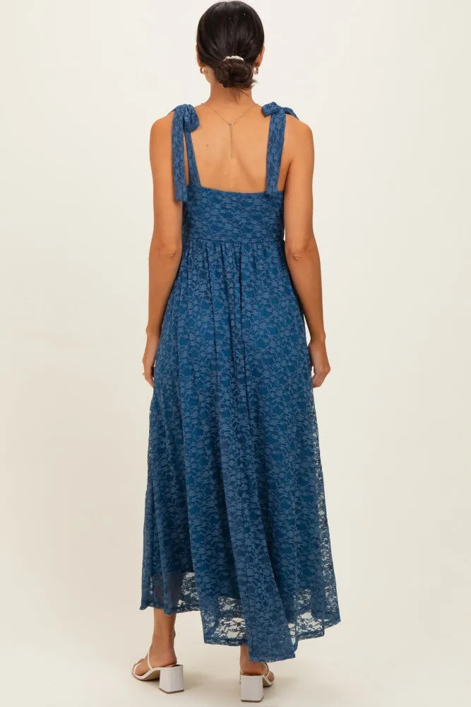 Blue Sleeveless Lace Maxi Dress sold by Pinkblush product image thumbnail 3
