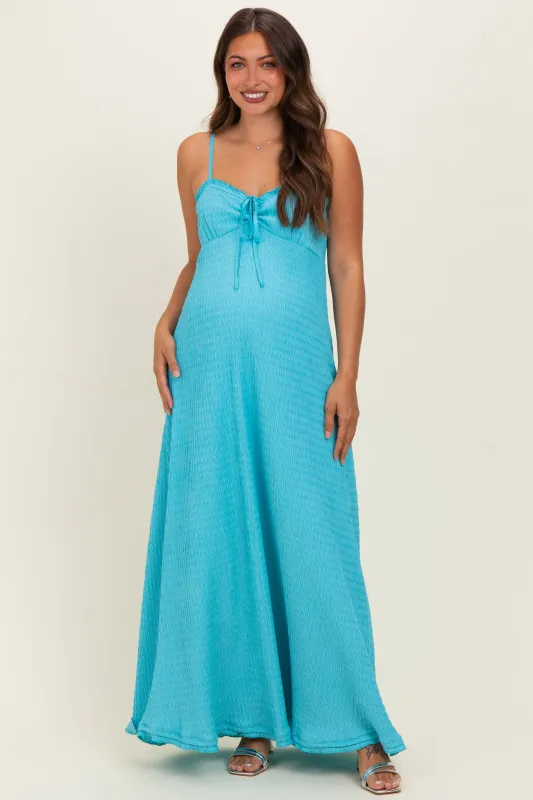 Aqua Knit Contrast Stitch Detail Maternity Midi Dress made by Wishlist