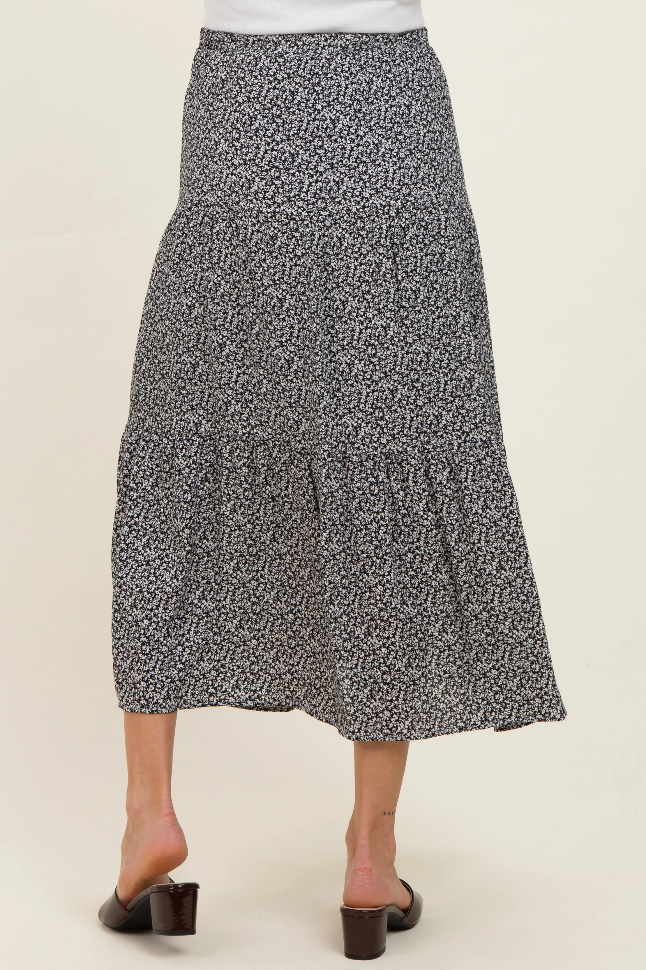 Black Floral Maternity Maxi Skirt sold by Pinkblush product image thumbnail 5