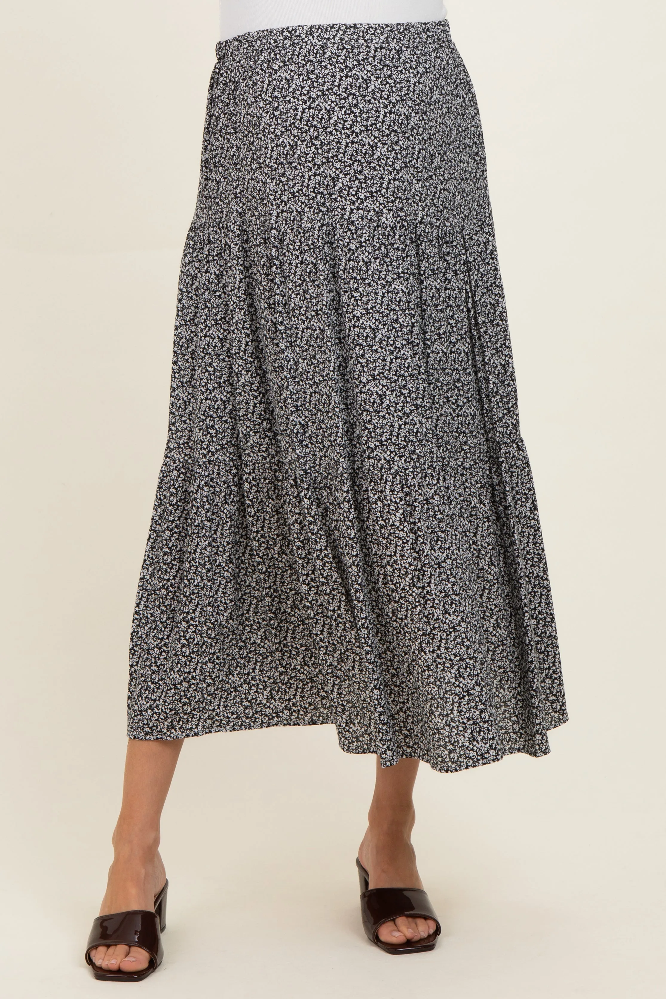 Black Floral Maternity Maxi Skirt sold by Pinkblush product image thumbnail 3