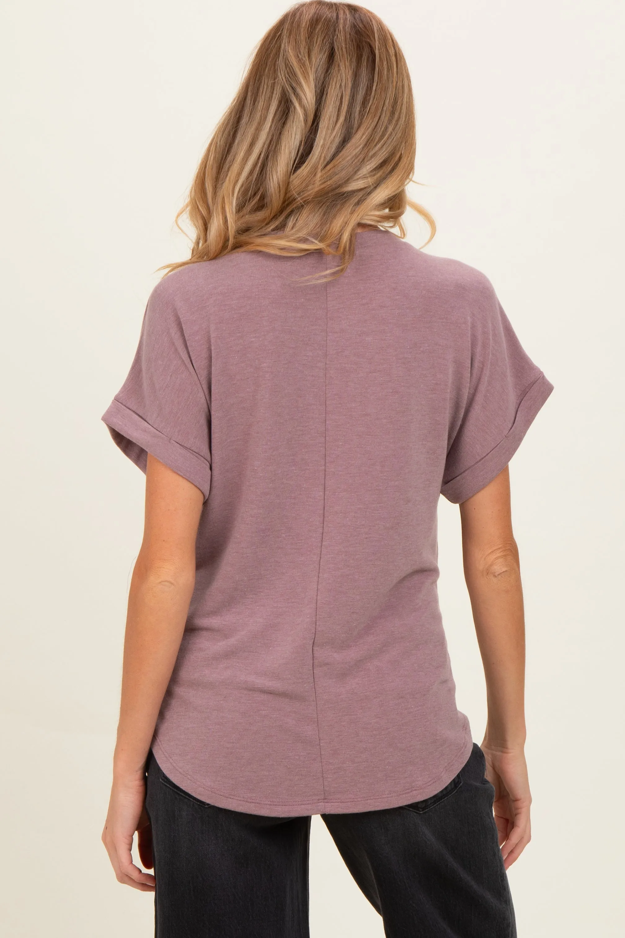 Mauve Cuff Sleeve Maternity Top sold by Pinkblush product image thumbnail 3