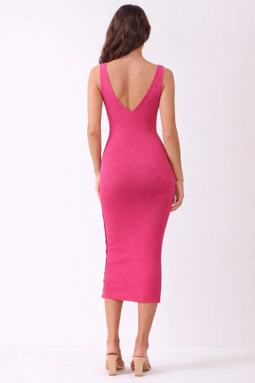 Hot Pink Notch Neckline Tank Dress sold by Pinkblush product image thumbnail 3