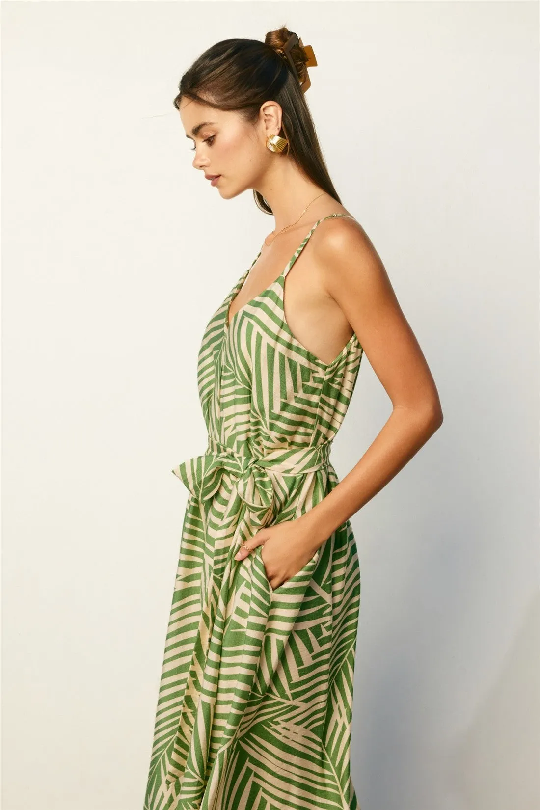 Sage Printed Waist Tie Maxi Dress sold by Pinkblush product image thumbnail 5