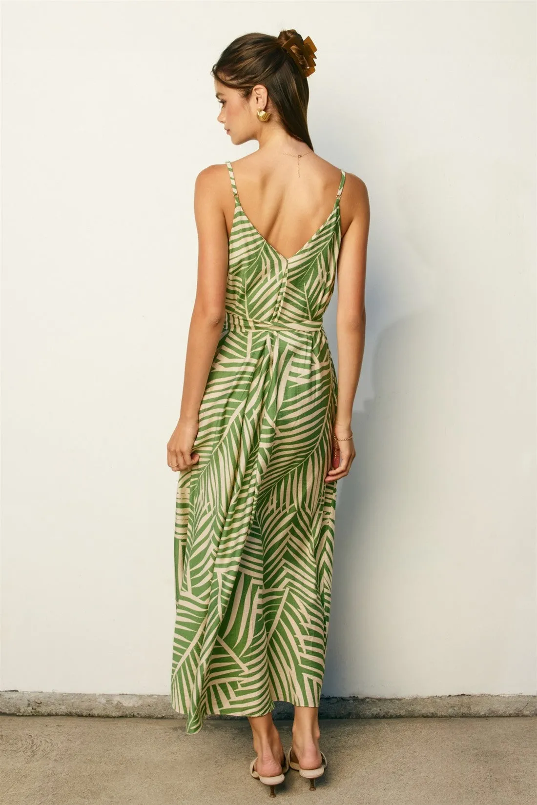 Sage Printed Waist Tie Maxi Dress sold by Pinkblush product image thumbnail 3