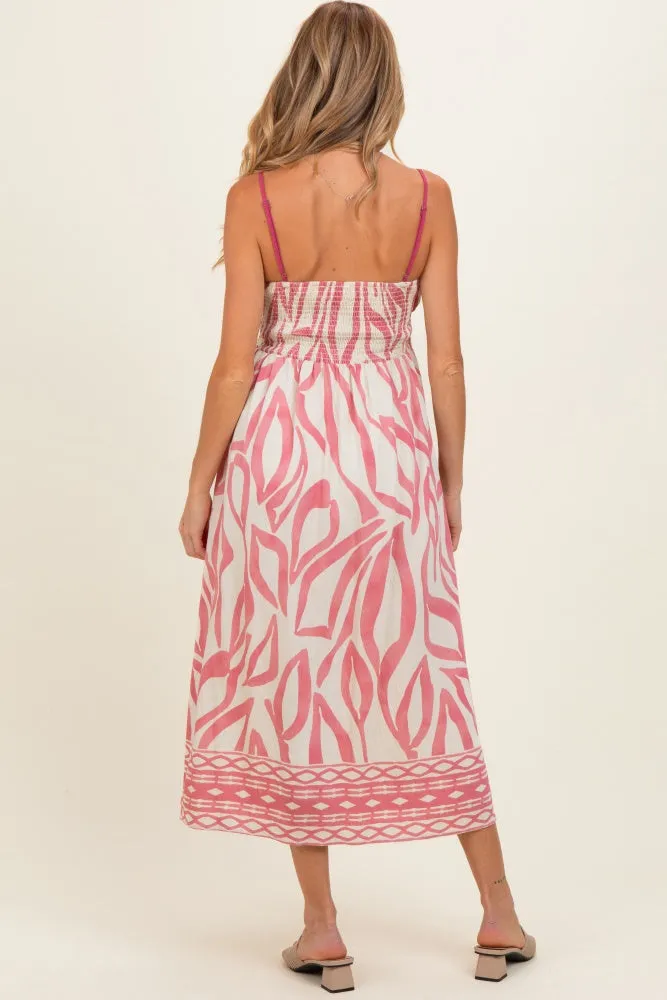 Pink Printed Front Tie Maternity Midi Dress sold by Pinkblush product image thumbnail 3