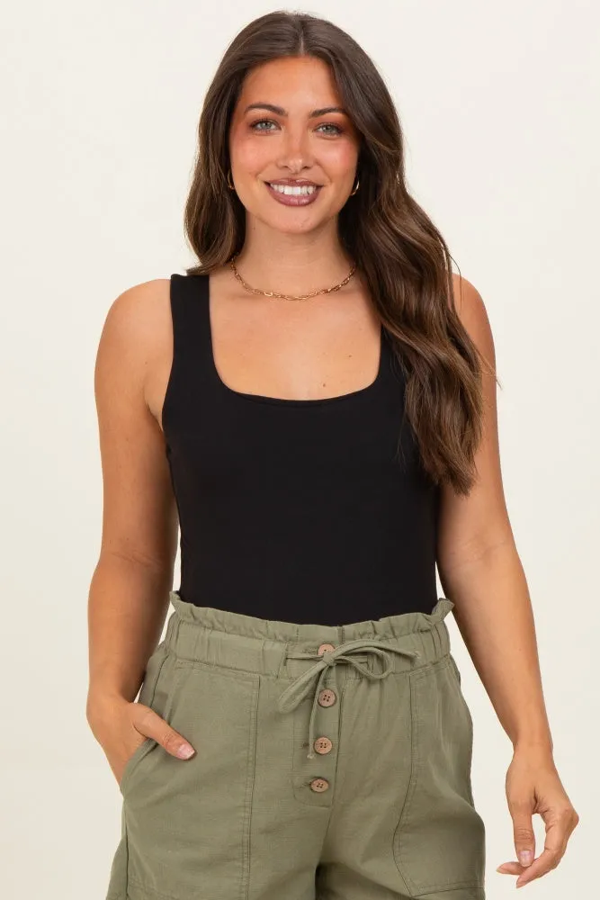 Black Square Neckline Maternity Active Tank Top sold by Pinkblush product image thumbnail 3