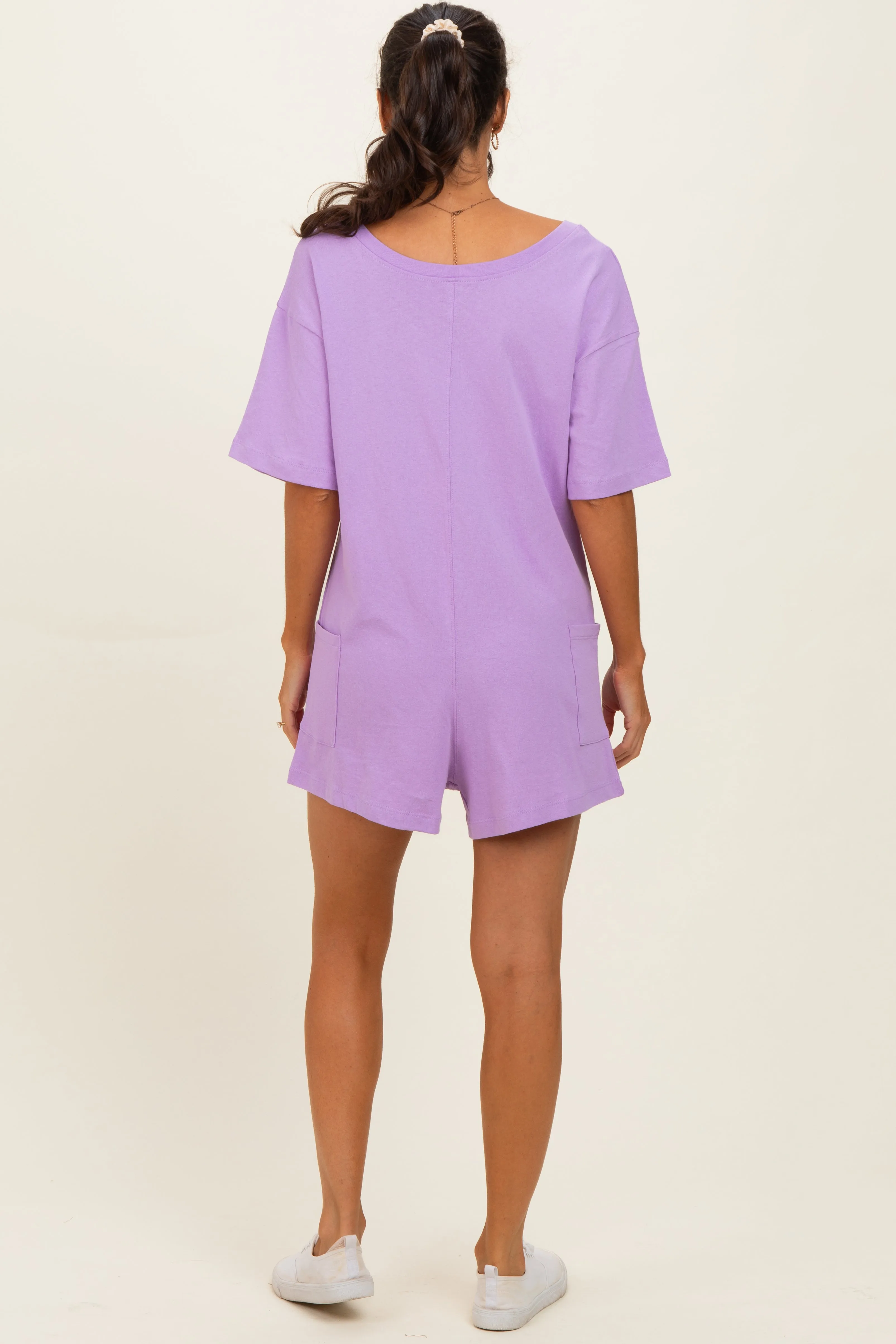 Lavender Scoop Neck Romper sold by Pinkblush product image thumbnail 4