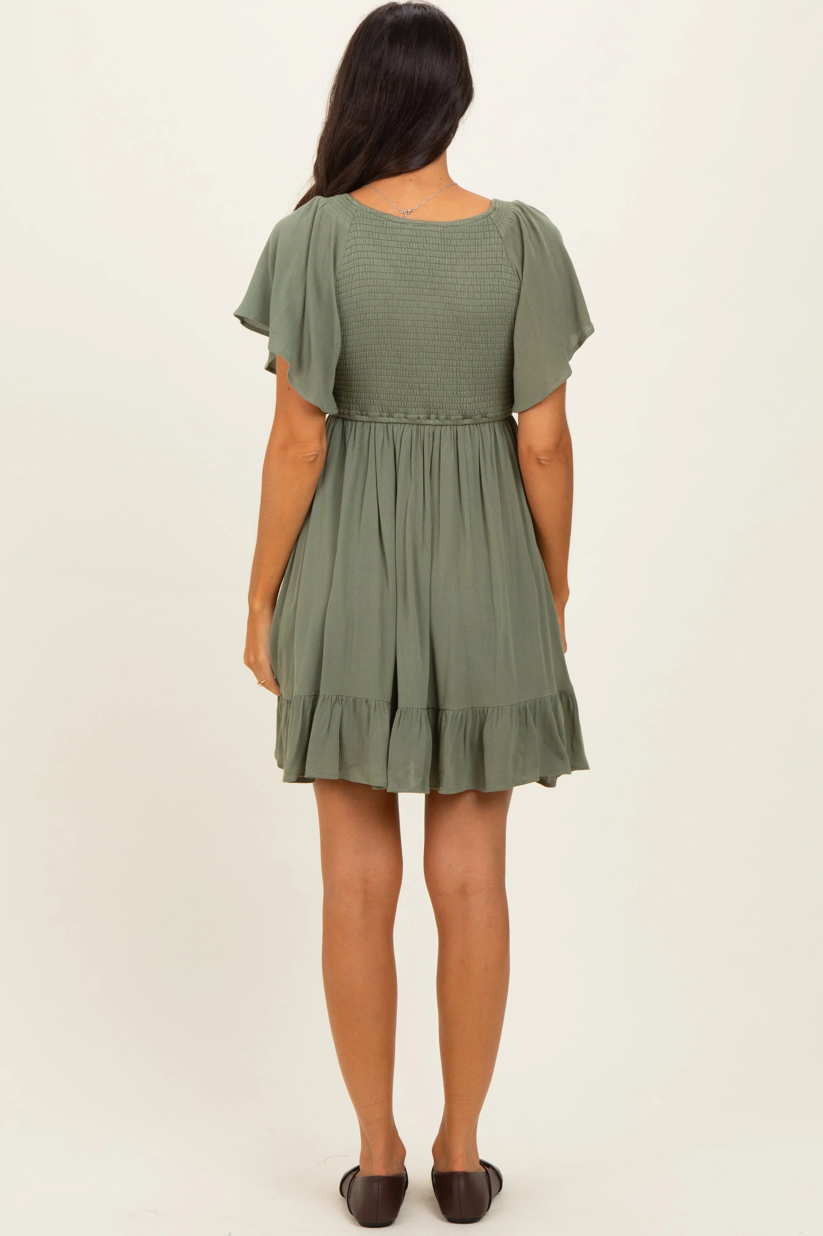 Olive Smocked Dress sold by Pinkblush product image thumbnail 4