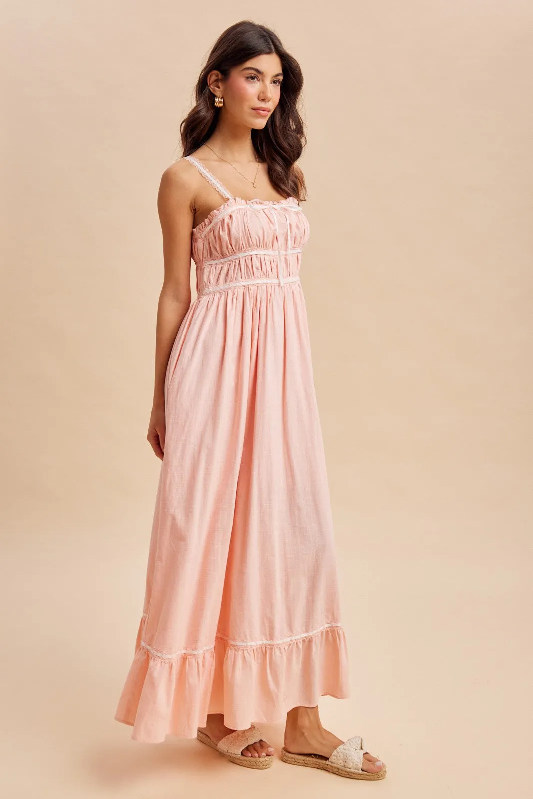 Soft Pink Lace Ribbon Detail Maxi Dress sold by Pinkblush product image thumbnail 3