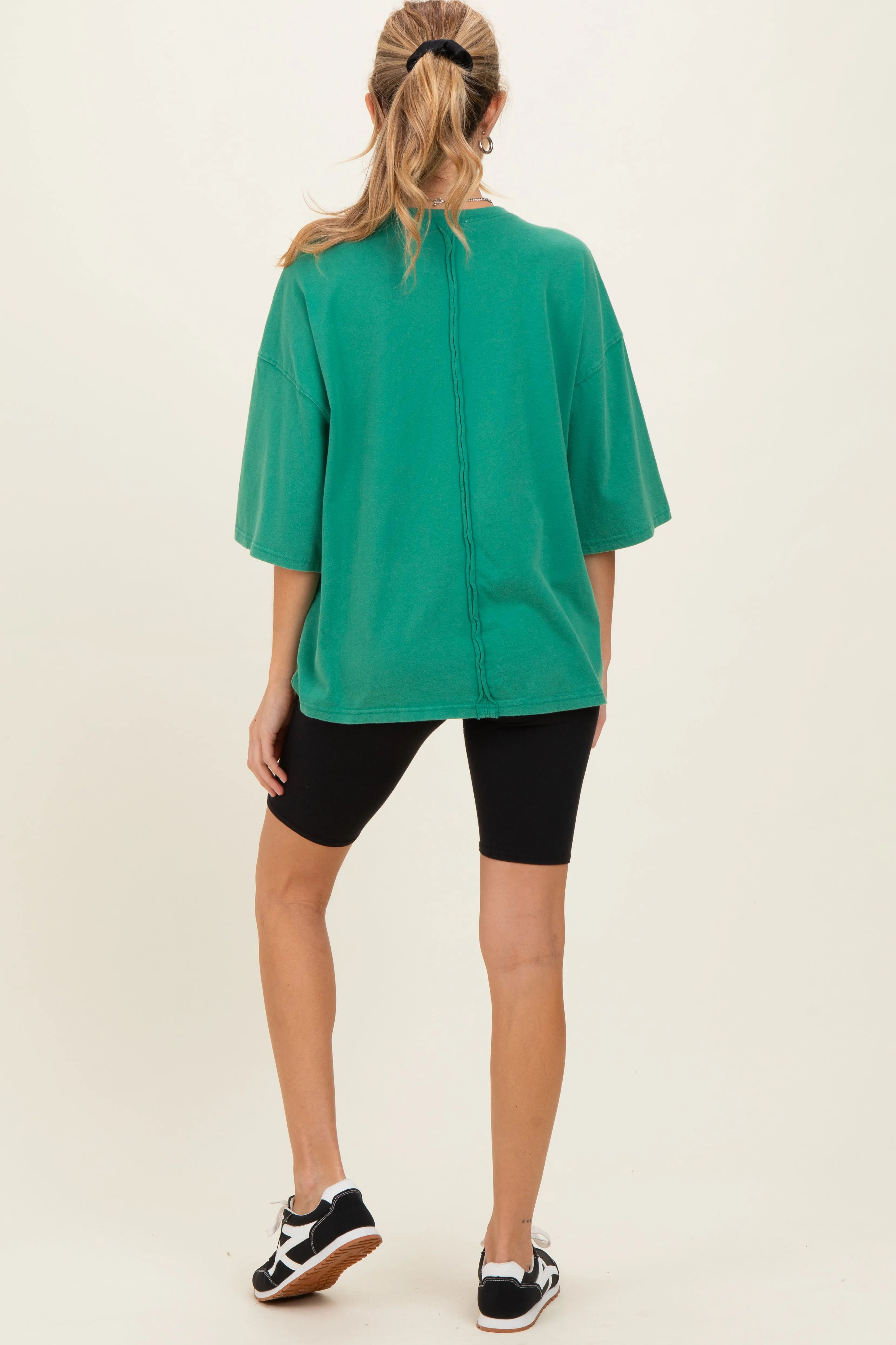 Green Washed Oversized Crew Neck Maternity Top sold by Pinkblush product image thumbnail 4
