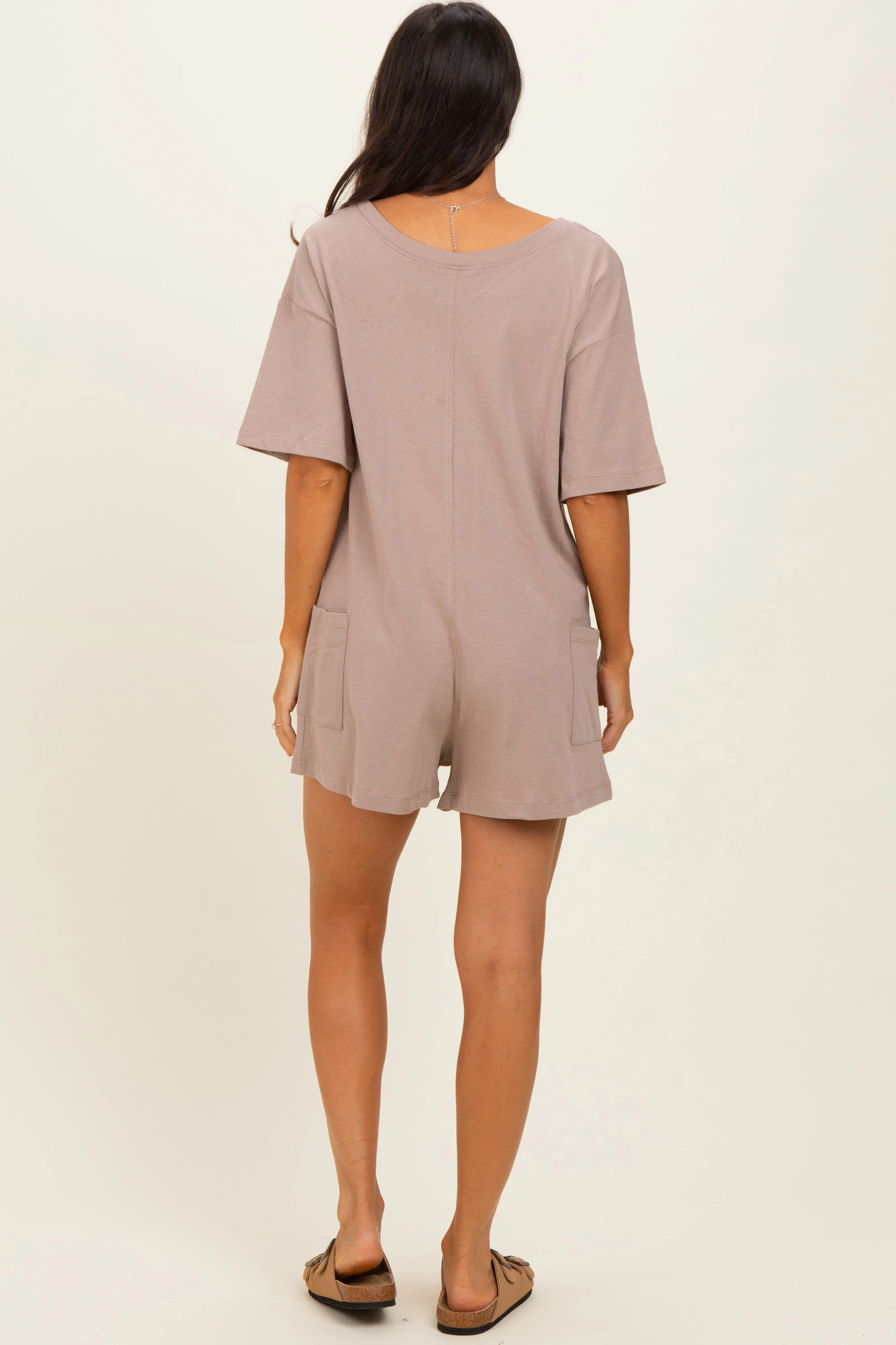 Mocha Scoop Neck Romper sold by Pinkblush product image thumbnail 4