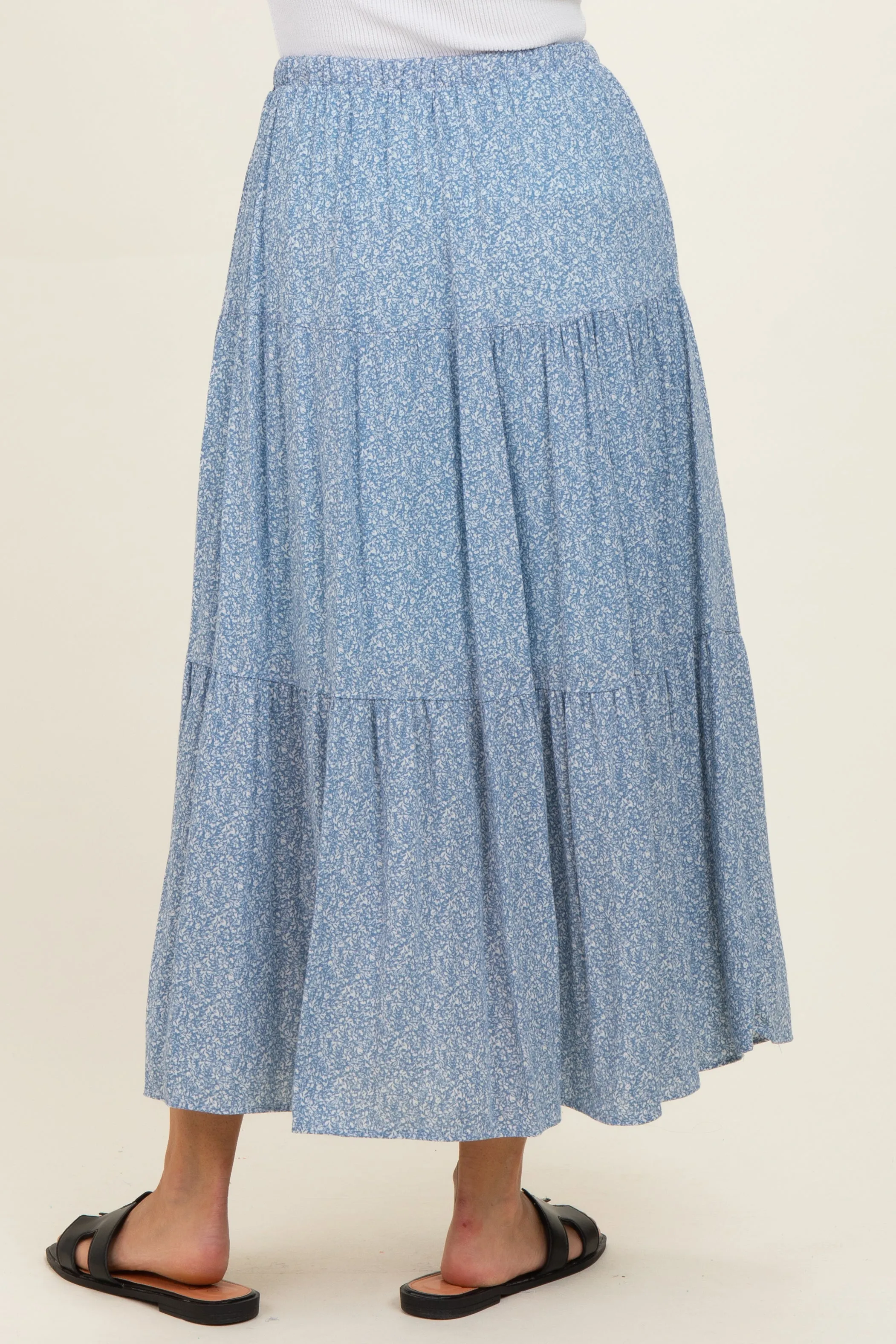 Blue Floral Maxi Skirt sold by Pinkblush product image thumbnail 4