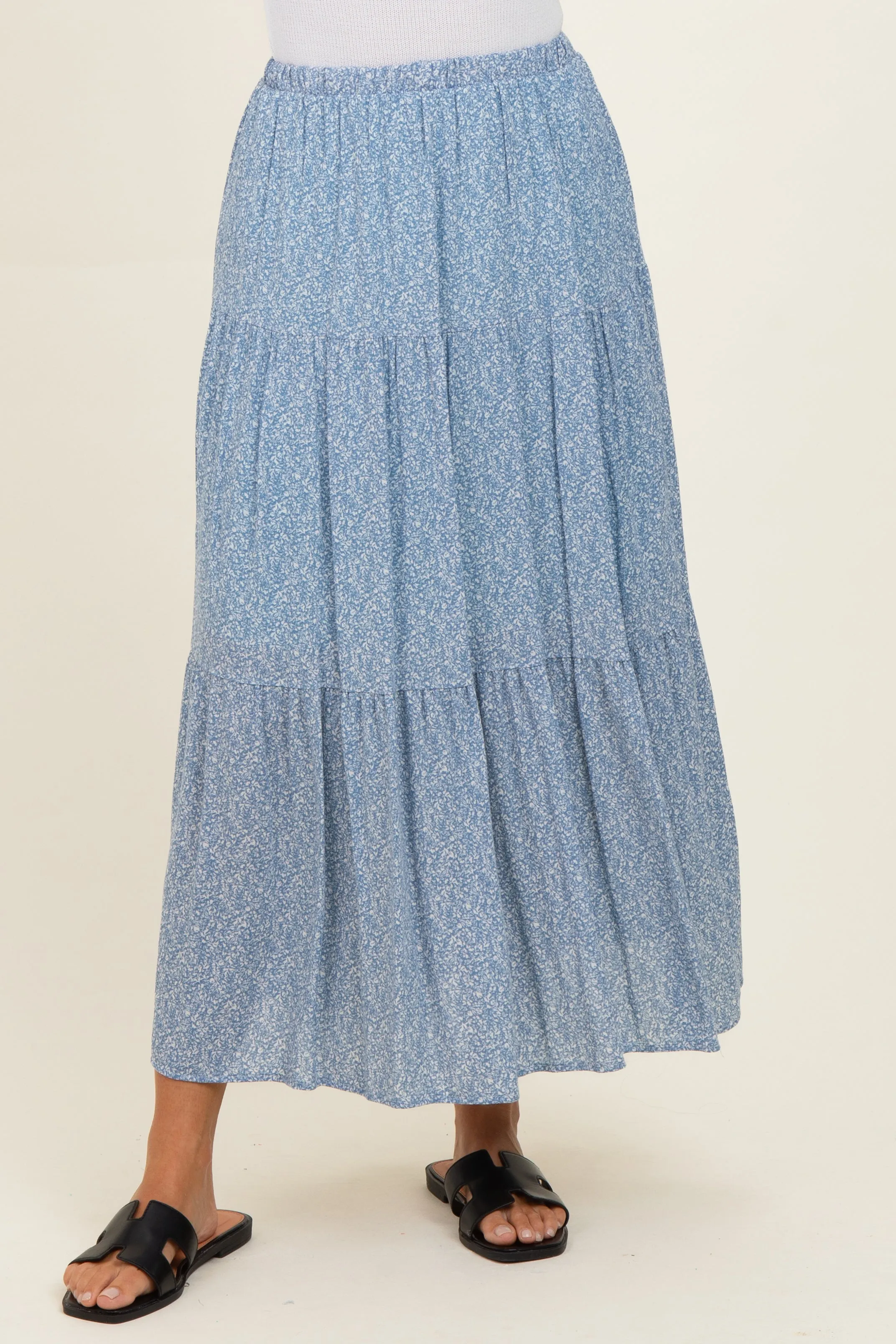Blue Floral Maxi Skirt sold by Pinkblush product image thumbnail 2