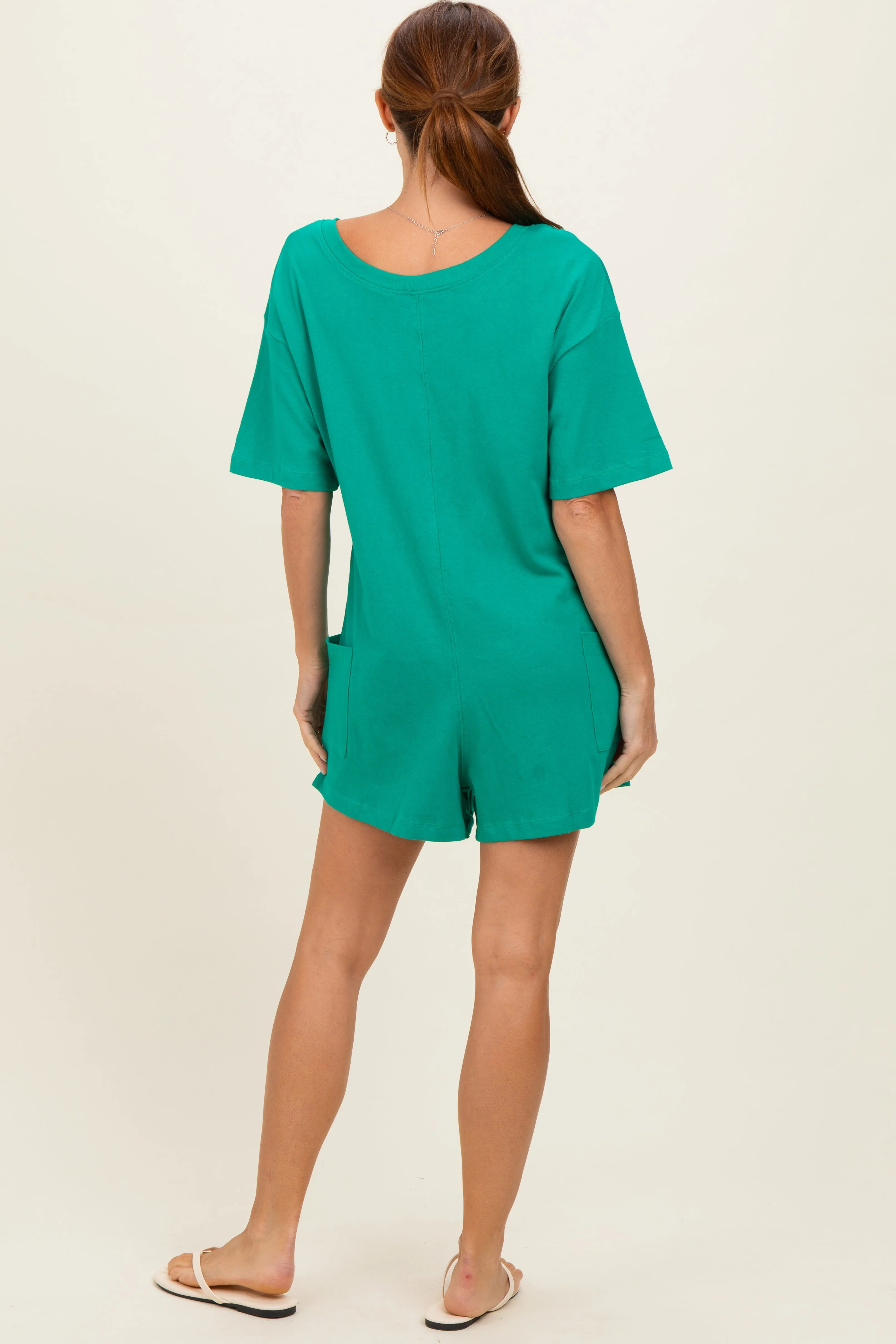 Green Scoop Neck Romper sold by Pinkblush product image thumbnail 4