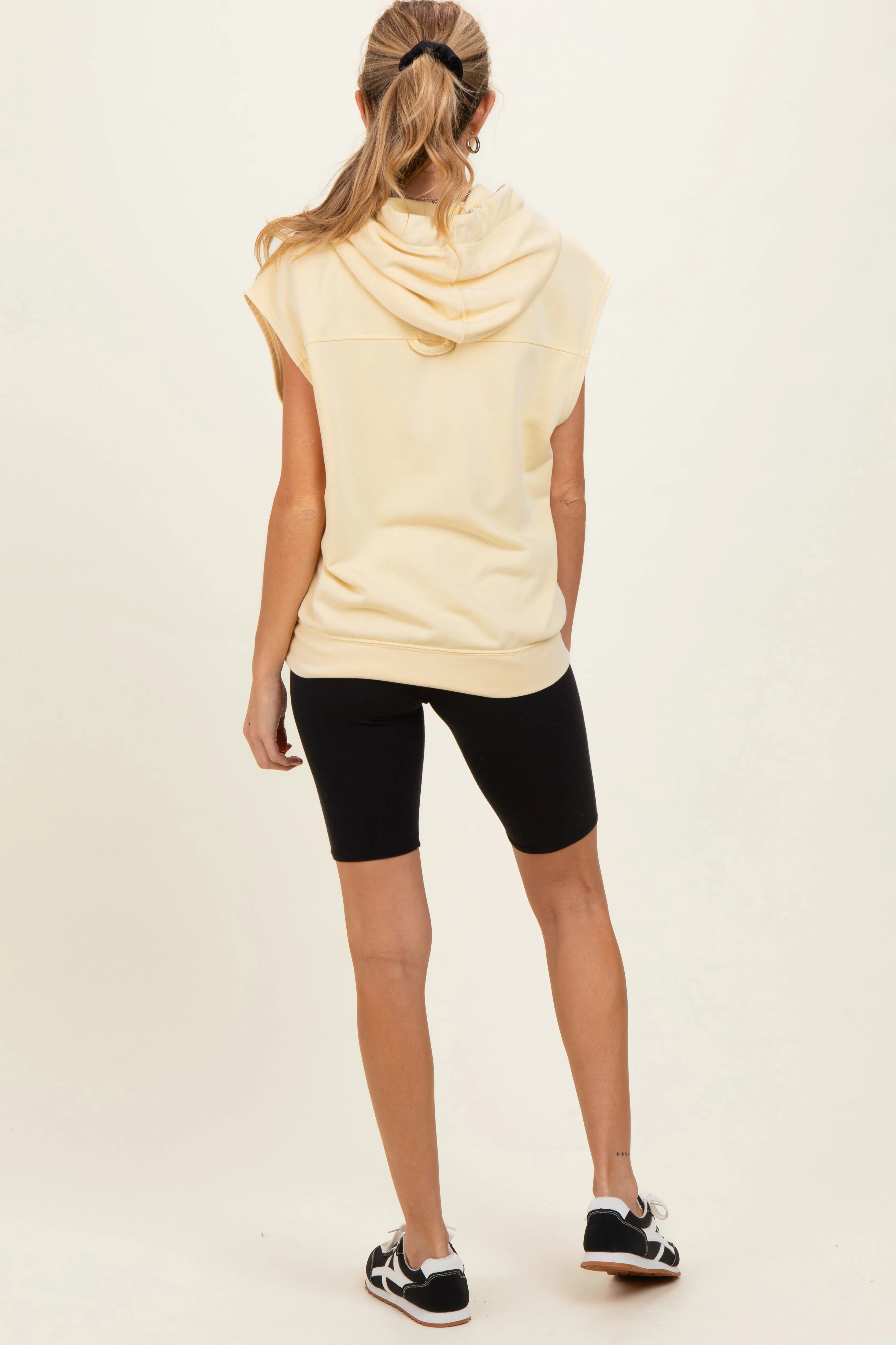 Lemon Mineral Wash Sleeveless Maternity Hoodie sold by Pinkblush product image thumbnail 5