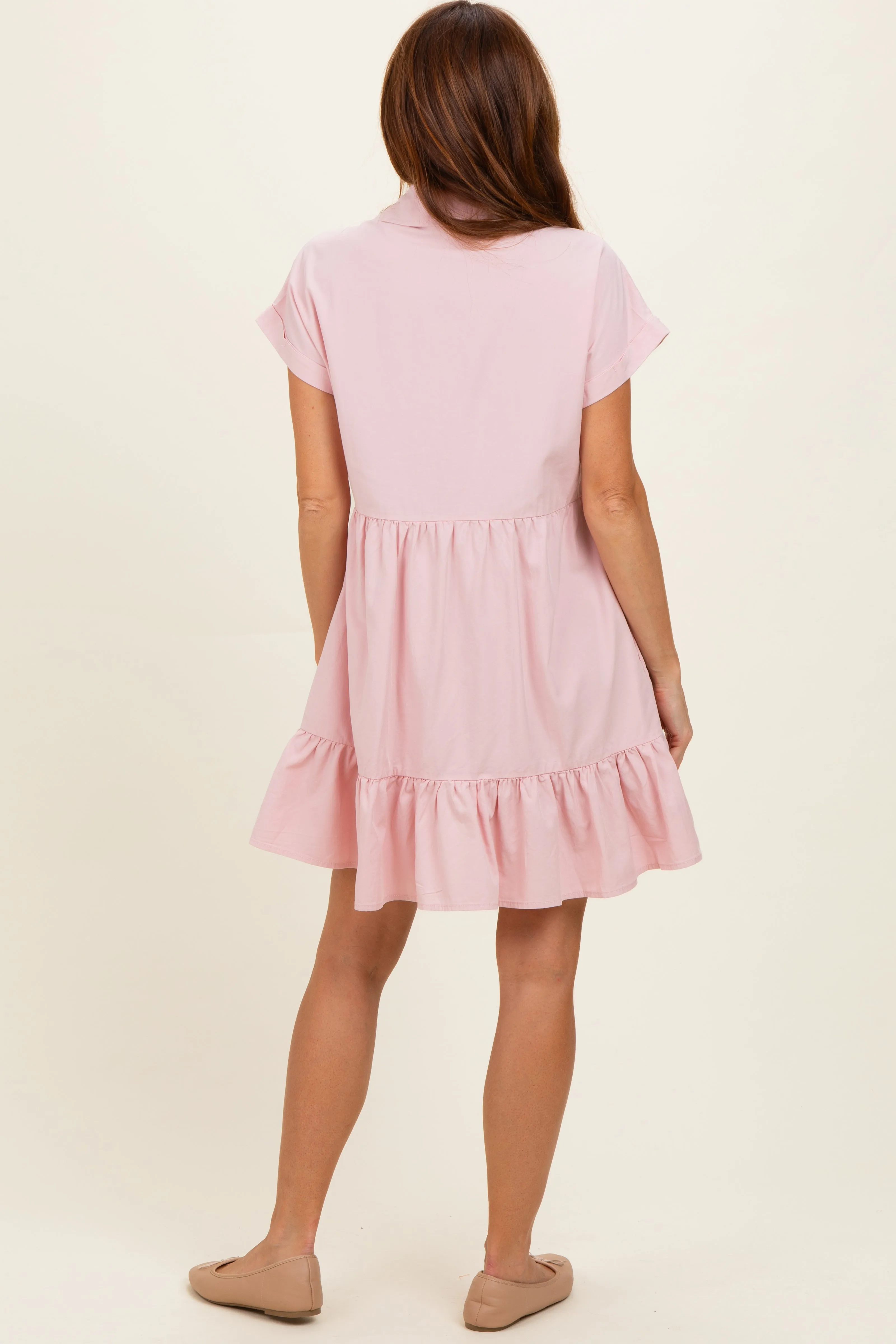 Rose Quartz Button Down Mini Dress sold by Pinkblush product image thumbnail 4