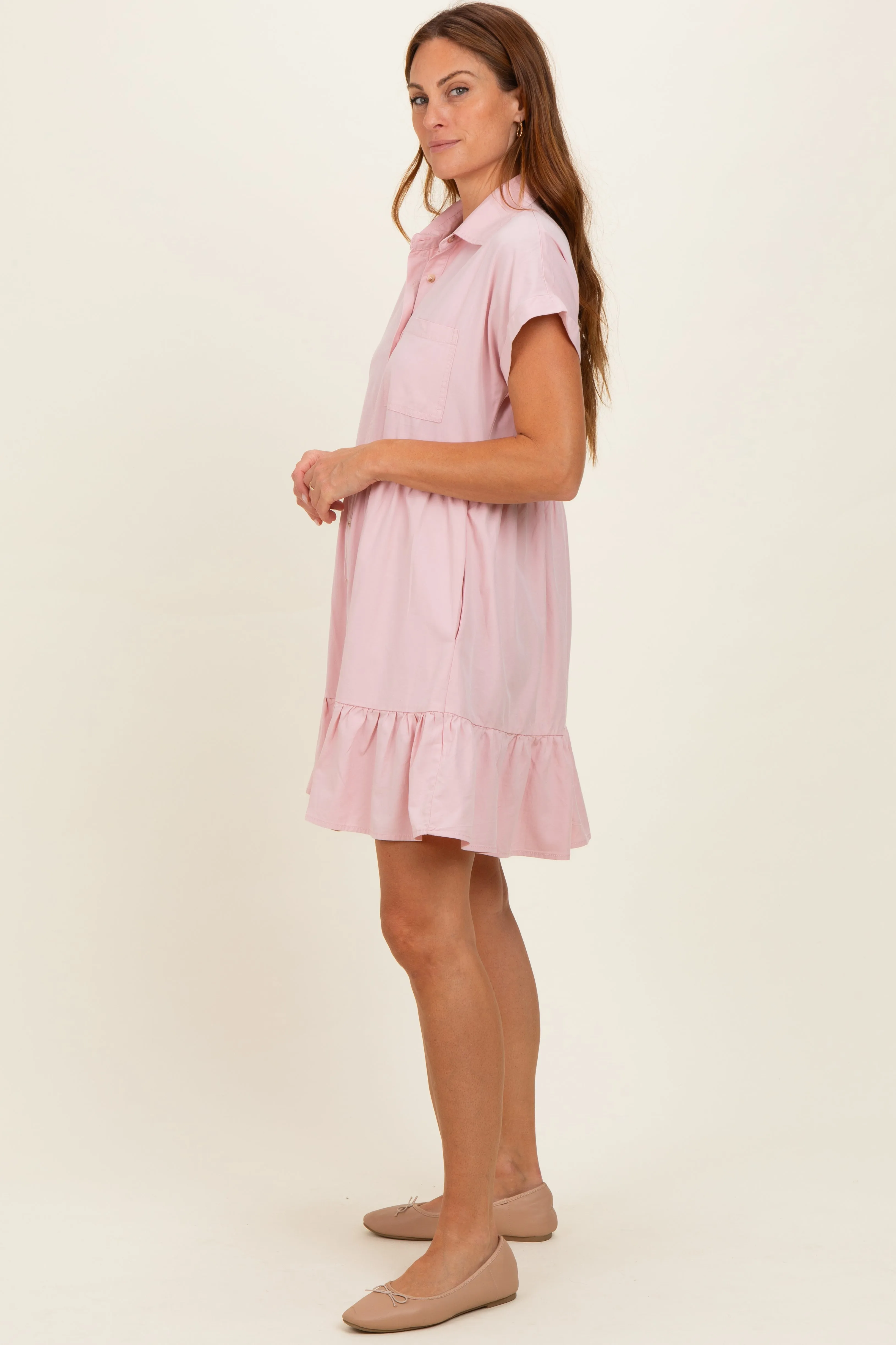 Rose Quartz Button Down Mini Dress sold by Pinkblush product image thumbnail 3