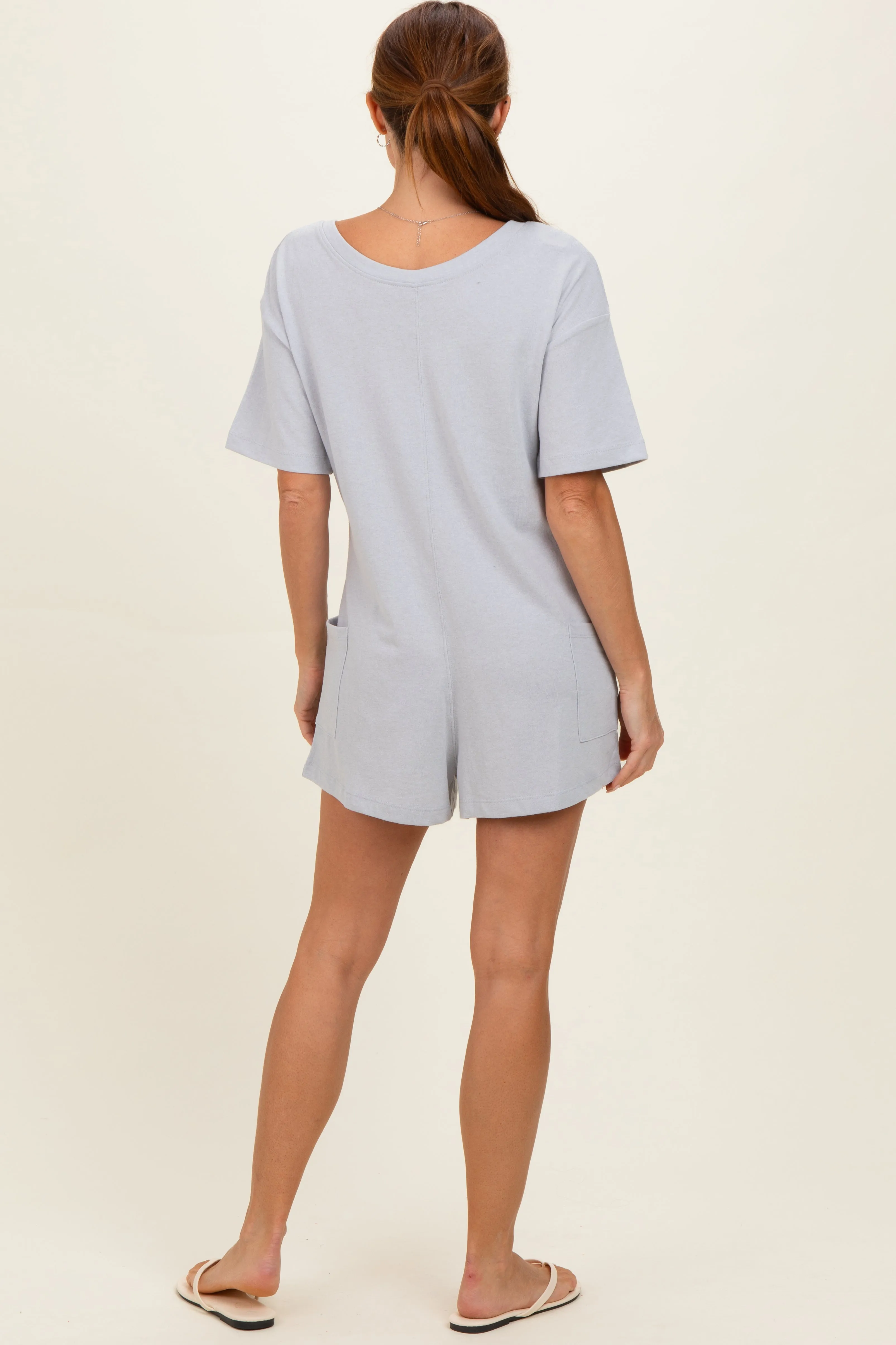 Heather Grey Scoop Neck Romper sold by Pinkblush product image thumbnail 4