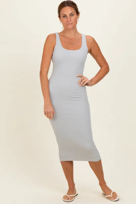 Silver Grey Square Neck Tank Dress made by Pinkblush