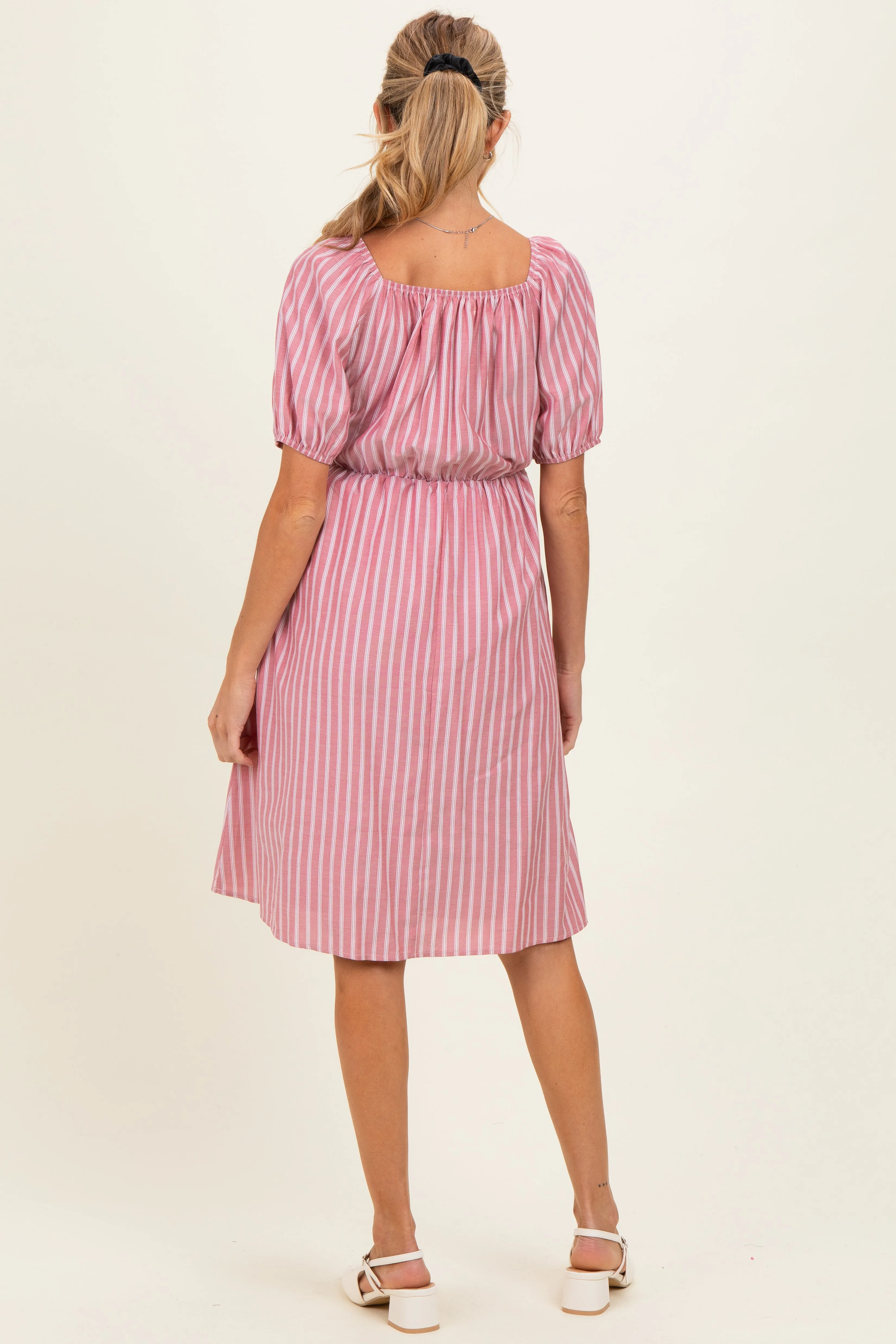 Red Gingham Square Neck Maternity Dress sold by Pinkblush product image thumbnail 2