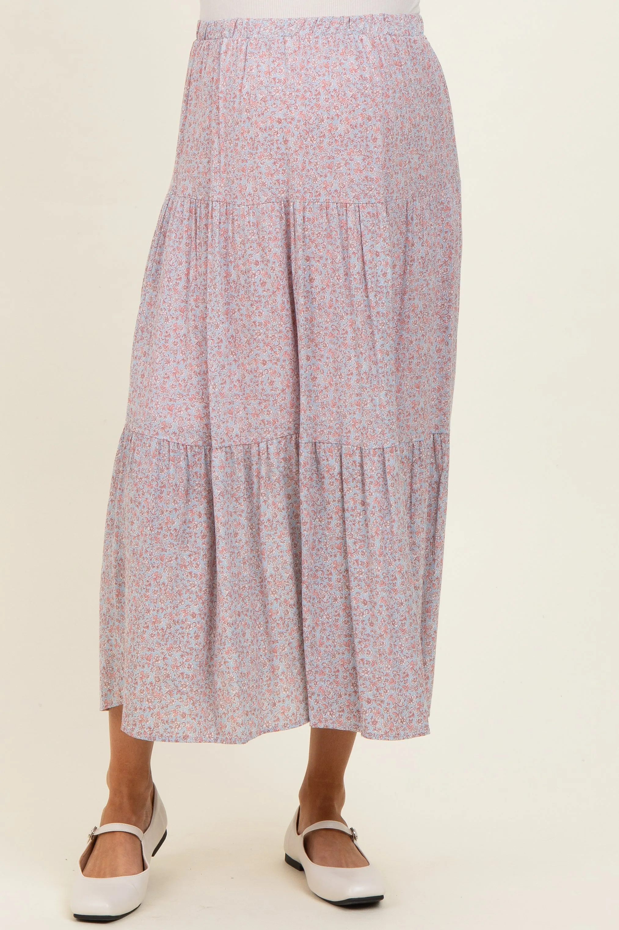Pink Floral Maternity Maxi Skirt sold by Pinkblush product image thumbnail 2