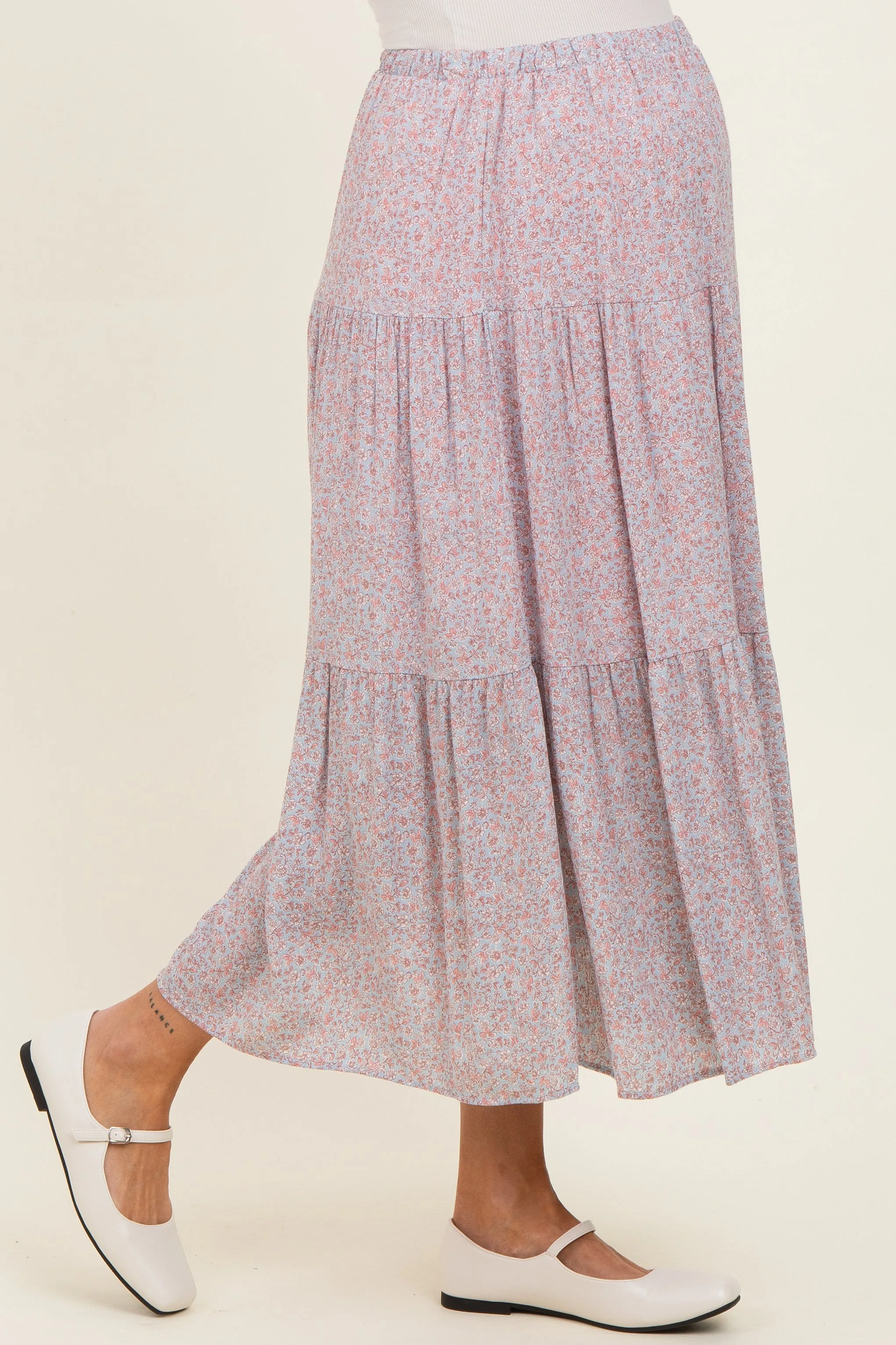 Pink Floral Maternity Maxi Skirt sold by Pinkblush product image thumbnail 3