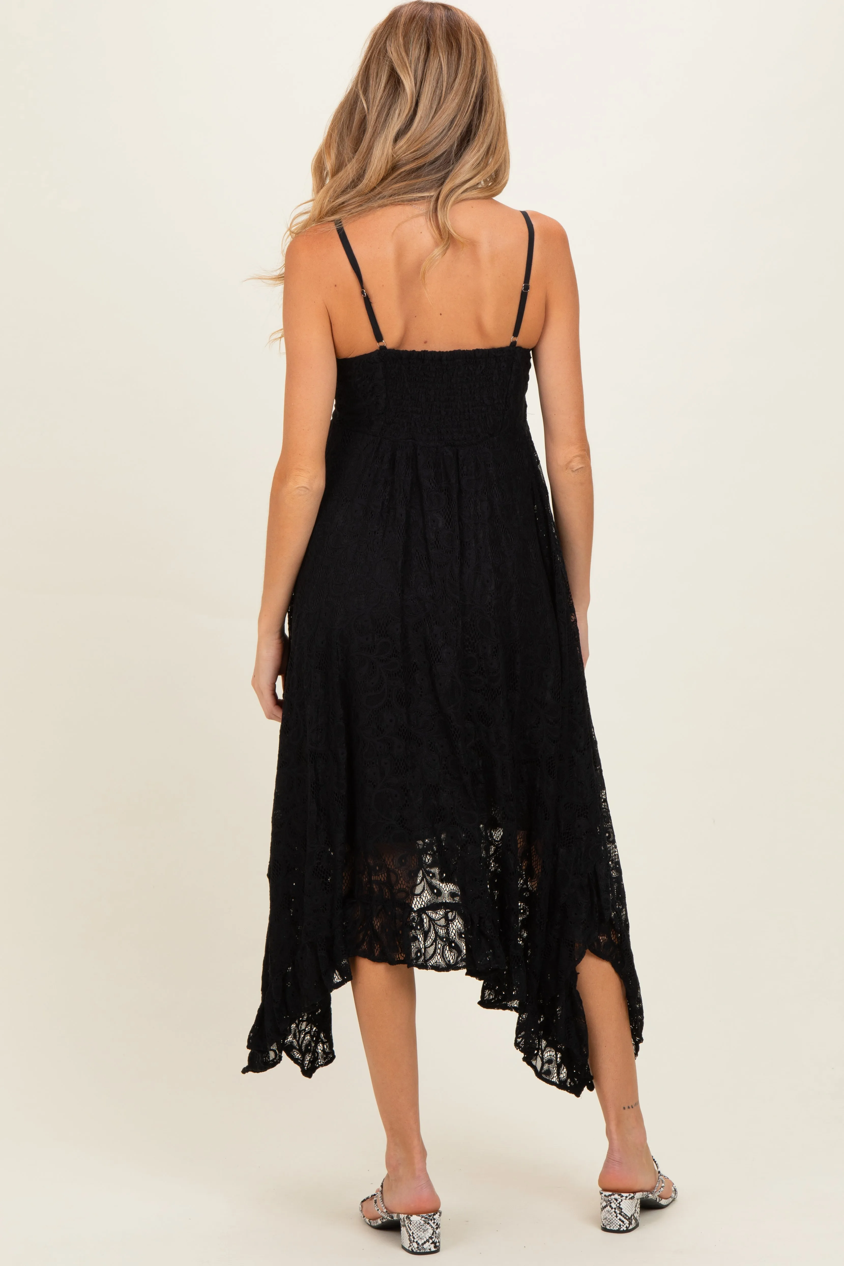 Black Twist Front Lace Maternity Maxi Dress sold by Pinkblush product image thumbnail 3