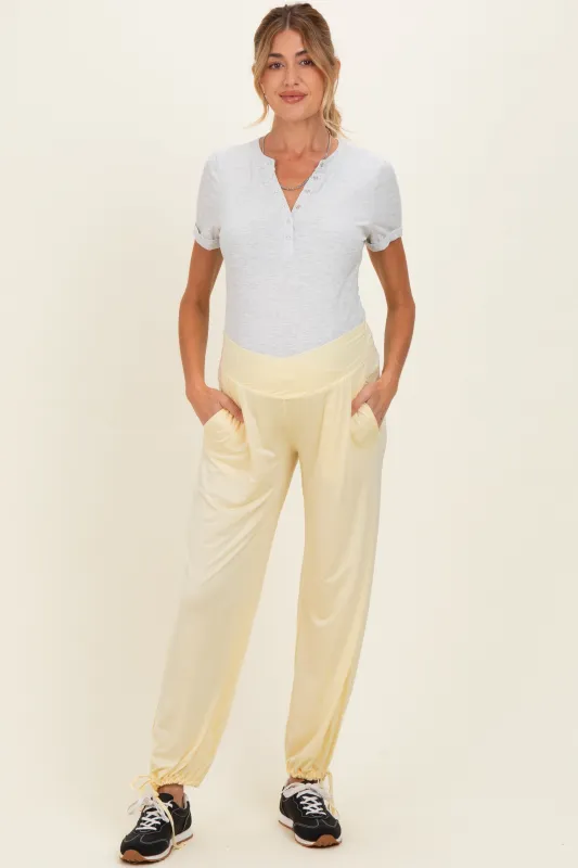 Lemon Crossover Waist Maternity Pants made by Rae Mode